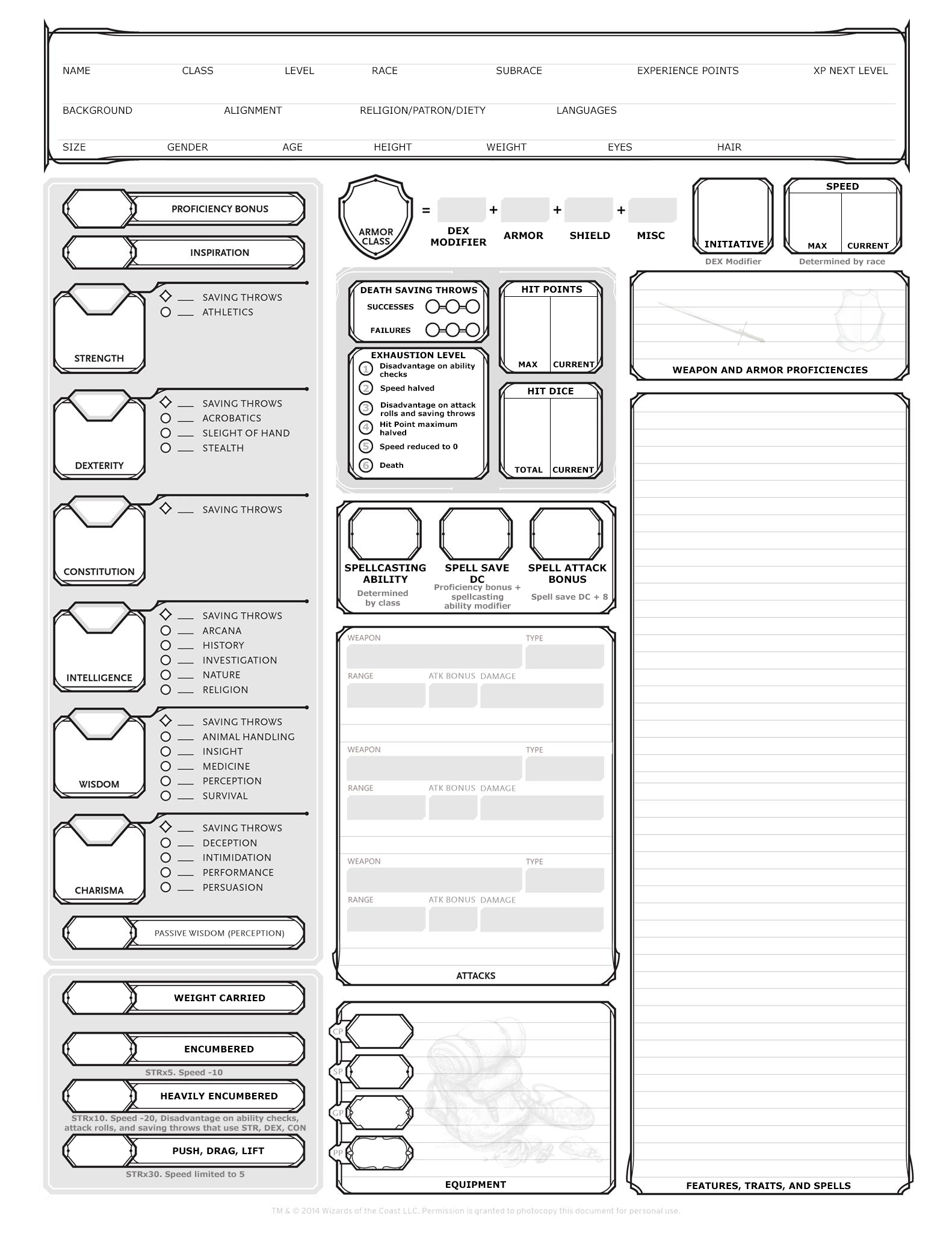 Dungeon and dragon 2nd edition character generator